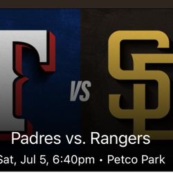 2 Padres vs Rangers tickets July 5 
