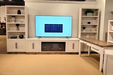 New Proudly Made In USA 94" Super Console Fireplace TV Stand! 3 colors Available!!