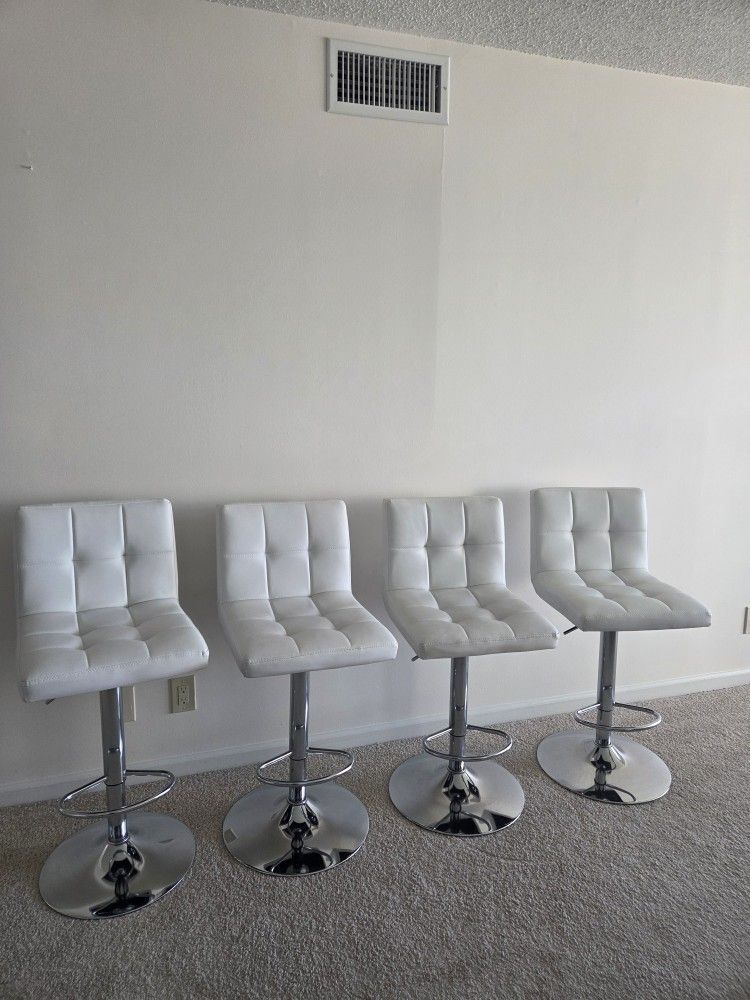 Wayfair White Adjustable Height Swivel Bar Stools (Set of 4)