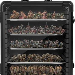 WELIDAY Miniature Storage Box, Miniature Carrying Case, Aluminum Alloy Frame with Lock (Medium Size)