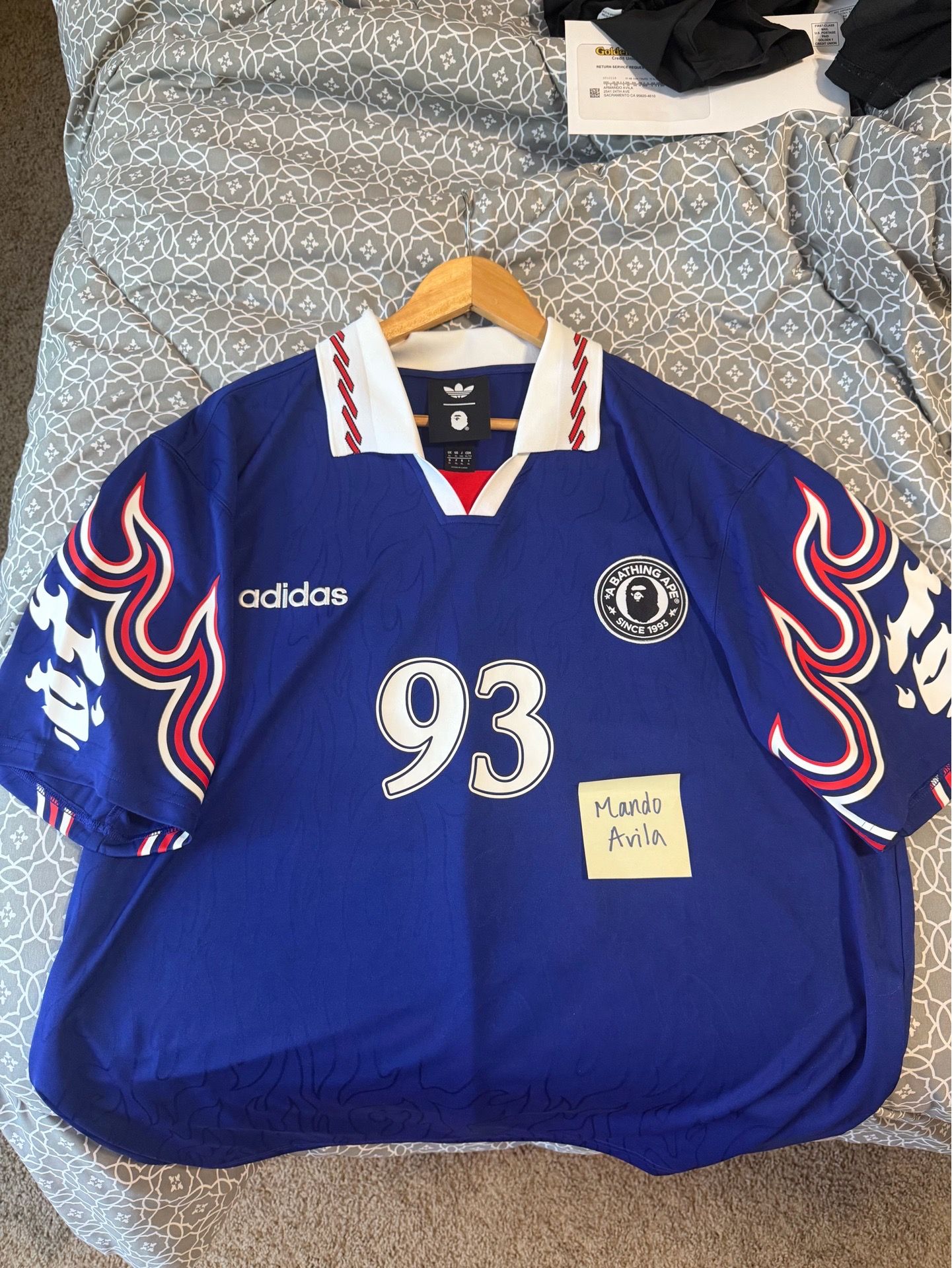 Adidas x Bape Flame Soccer Jersey (Size: XL)