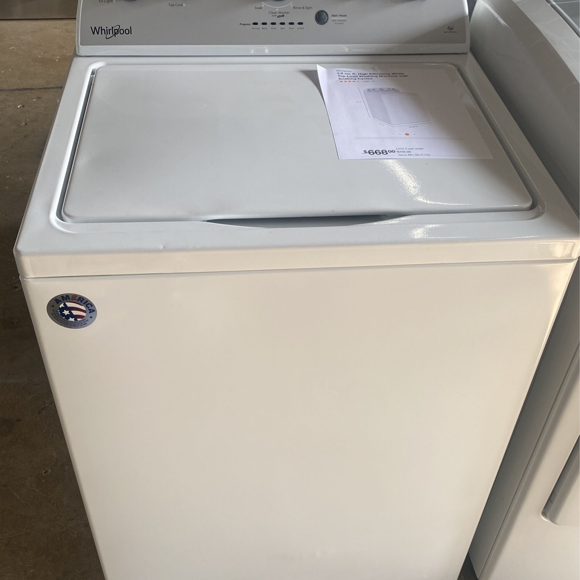 Whirlpool Washer Machine. Top Load New