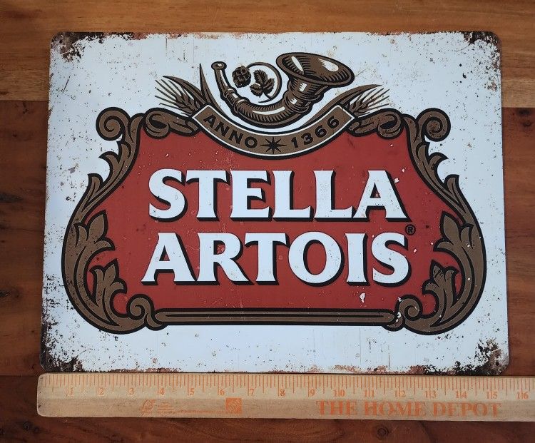16x12 Stella Artois Metal Bar Sign