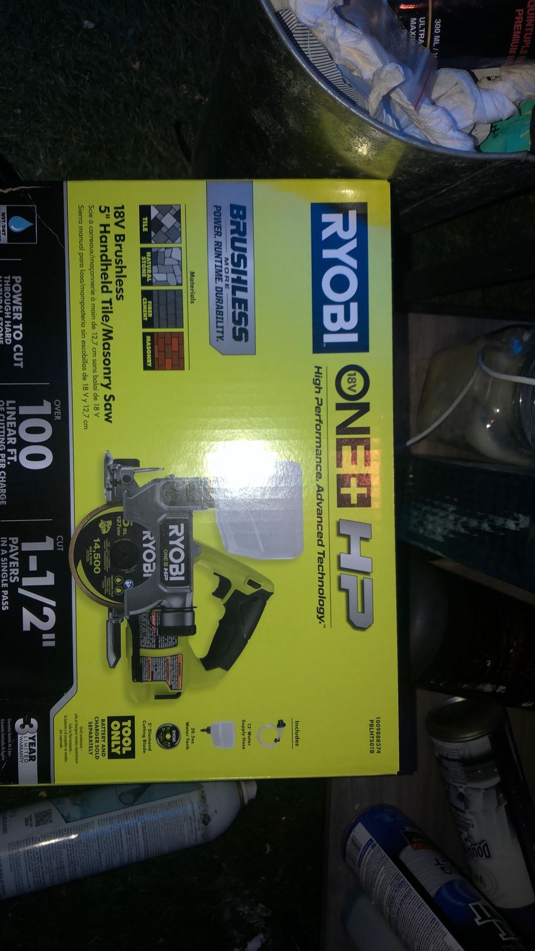 Roybi  One Hp 18v  Brushless 5  Handheld Tile / Masonry Saw 