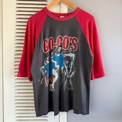 Vintage 1982 THE GO- GO’S Vacation Tour Red Black Raglan T-shirt