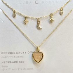 SHIPPING ONLY  * Luna Norte Druzy Quartz Charm Necklaces