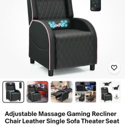 Adjustable Massage Gaming Recliner Chair Leather Single Sofa Theater Seat 
