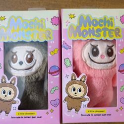 Set Of 2 All Things Mochi Monster Plush Charm Keychains A Little Obsessed 