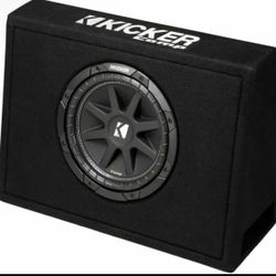 KICKER 43TC104 Comp 10" Subwoofer In Thin Profile Sub Box Enclosure, 4-Ohm New