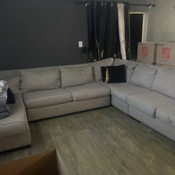 Large Grey Sectional With Pull Out Sofa Bed