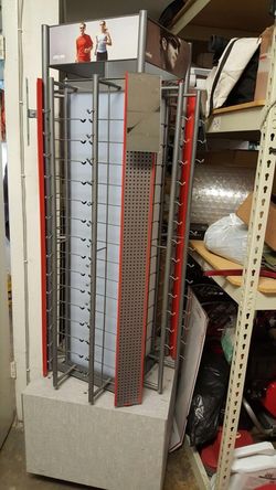 Eyeglass rack/ rounder on wheels with storage