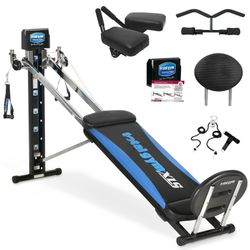 Total Gym Home Workout Machine, XLS Exercise Equipment w/ Squat Stand, Leg Pull & Ankle Cuffs - Adjustable and Portable Fitness Machine for Body Weigh