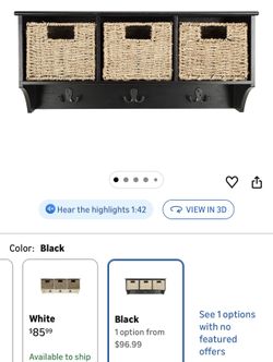 Home Collection Finley Hanging 3 Basket Wall Rack