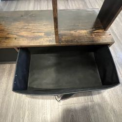 Rustic Wood Geometric Bookshelf w/ Storage Bins – Modern Statement Piece