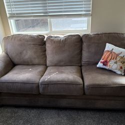 Ashley Furniture Couch Brown Faux Leather 