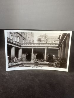 Vintage Roman Baths Bath England RPPC Postcard National Series Unused