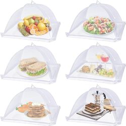 Lauon Large Food Cover,6 Pack Mesh Food Tent,17"X17",White Nylon Covers