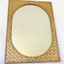 Vintage Faux Wicker Mirror 