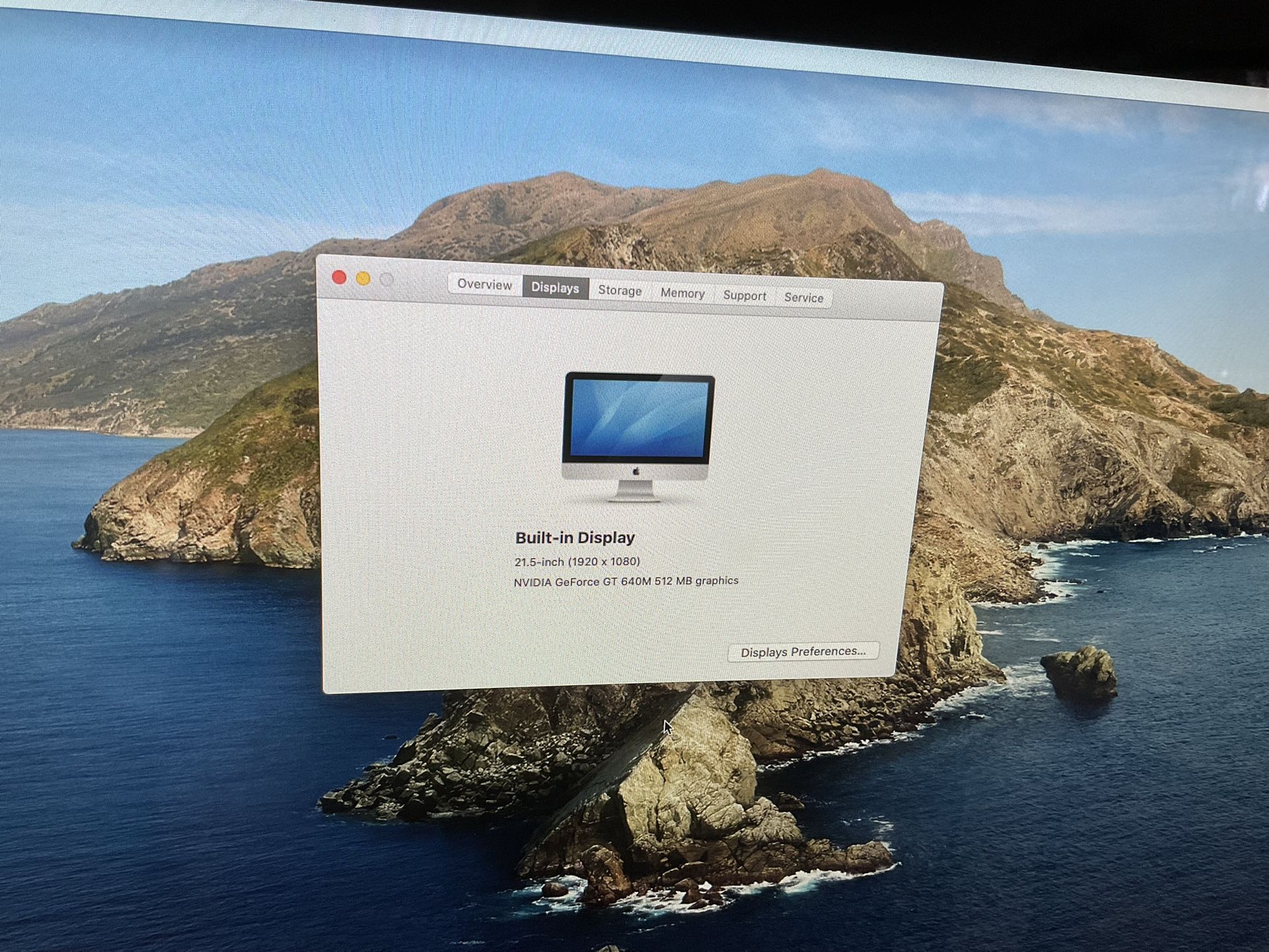 iMac21.5 inches Mac OS Catalina Year 2012