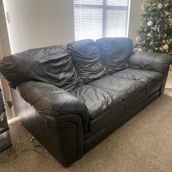 Leather Couch & matching Chair with Ottoman 