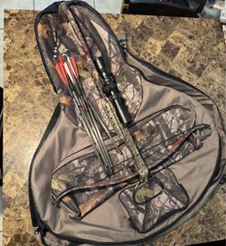 Camo Crossbow with Scope, Arrows, and Case