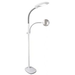 OTTLITE 48 in. White Dimmable LED Floor Lamp with Magnifier