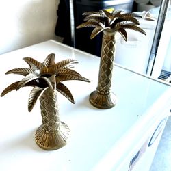 Palm Tree Metal Candle Holder 