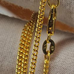 18k Gold Filled Cuban Chain Necklace - New - 2mm Thick  - 20" 