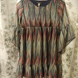 Girls Size 12 Dress Blue, Pink And White