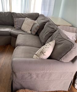 Grey sectional sofa couch