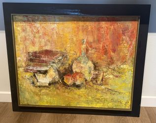 Vintage MCM Still Life Oil Painting by Ruth Selwitz