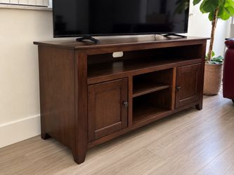 Dark Wood TV Stand / Media Console – 58” Wide