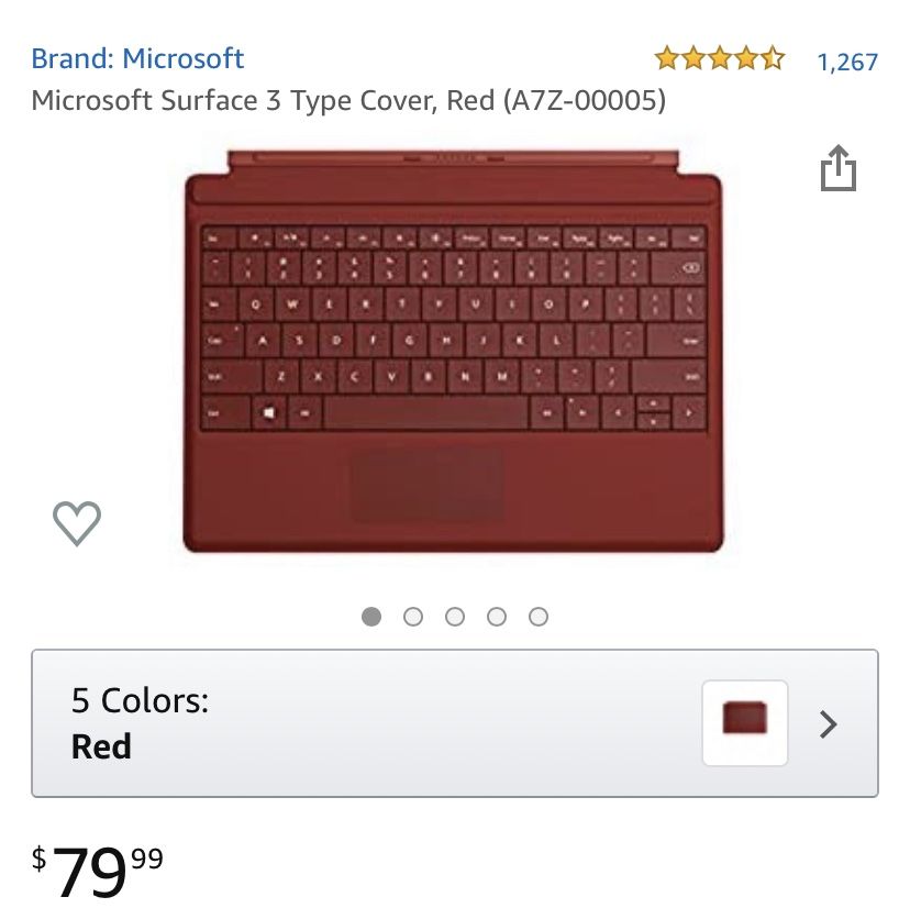 Microsoft Surface 3 Type cover / keyboard RED