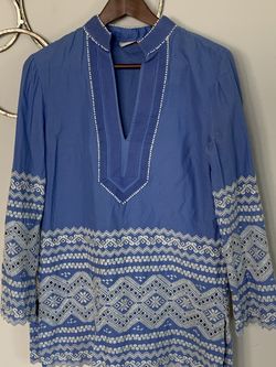 Tory Burch Tunic Top With Embroidery
