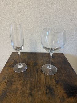 Classic champagne, flutes, and wine goblets