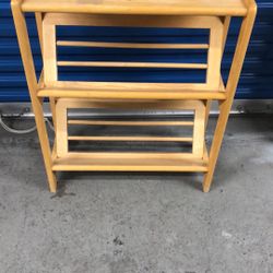 24”wx10”dx30”h Solid wood shoes organizer