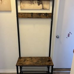 3-in-1 Entryway Organizer: Coat Rack, Shoe Storage & Bench