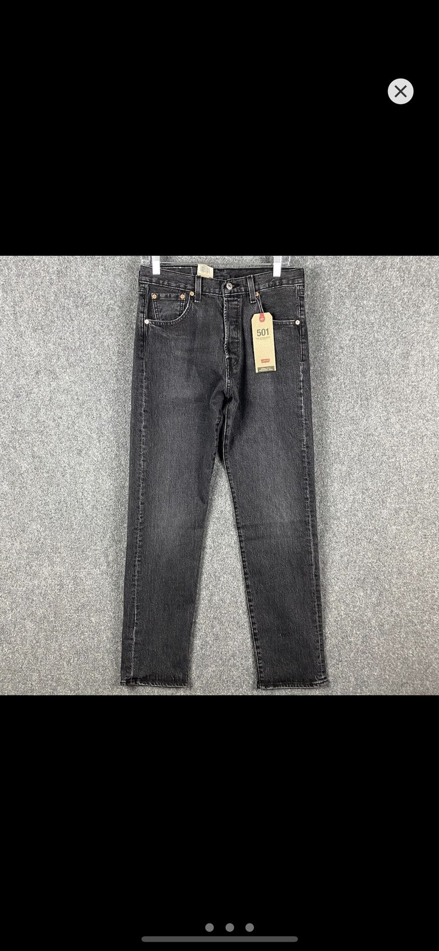 Washed Black Levi 501 Jeans