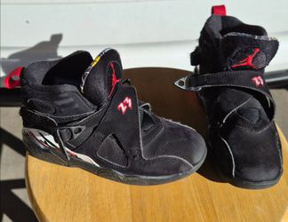 Air Jordan 8 Retro Playoff 2023 Black True Red White Kids Shoes– Size 11C