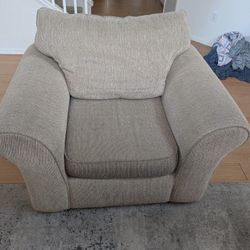 Beige/ Brown Couch Chair