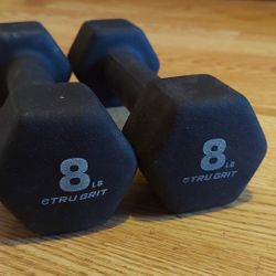 Tru Grit 8lbs Fitness Dumbells 
