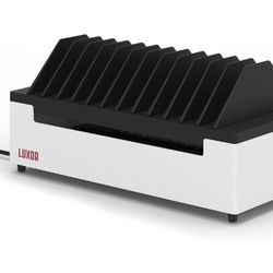NEW! Line Leader 12-Device Open Charging Station | Compact Desktop Charger for Laptops, Tablets, & Chromebooks | Space-Saving Design with Adjustable D