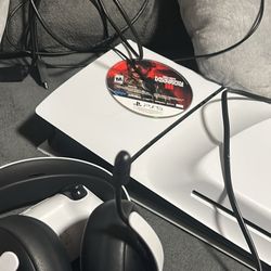 Ps5 Slim 2 Controllers And Ps5 Sony Headphones And 1 Game 