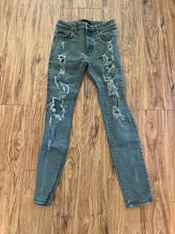 Skinny jeans ripped grey
