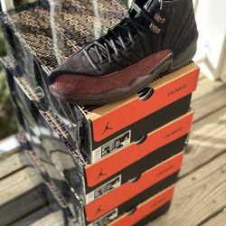 BRAND NEW JORDAN 12 “A MA MANIERE BLACK” FOR SALE!!! MEN SIZES 9.5, 11.5, & 12.5 $290