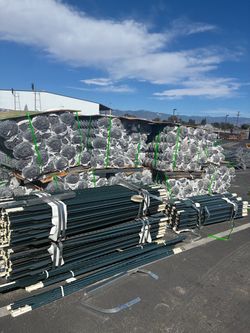Chain Link Fence Posts and Wire Rolls Bundle