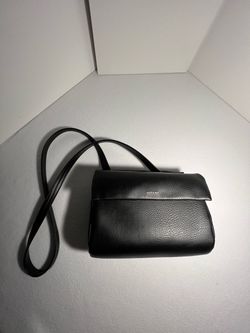 Matt & Nat Black Medium Blinkin Shoulder Bag Textured Vegan Leather Purse Fold-over Flap Crossbody