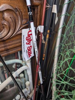 Fishing Rods Two Nets Ugly Stick And Vintage Rods