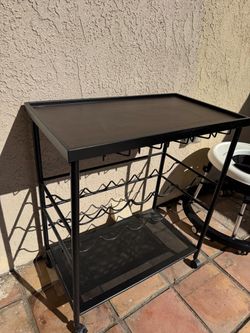 Bar Cart with Wine Rack