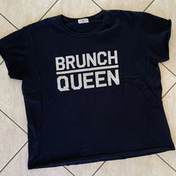 Fashionisgreat Brunch Queen Graphic T-Shirt 3X Black 100% Cotton Plus Size Women